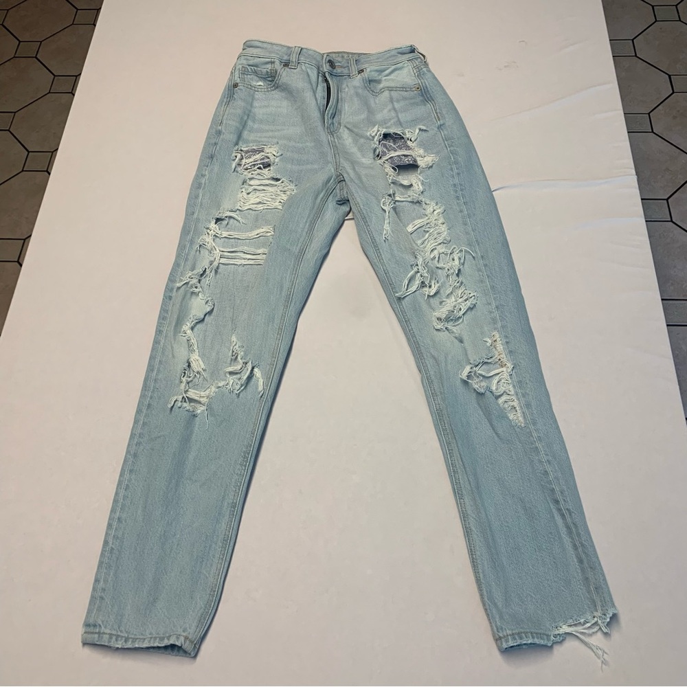 American Eagle Light Blue Women’s Ripped Jeans Size 0